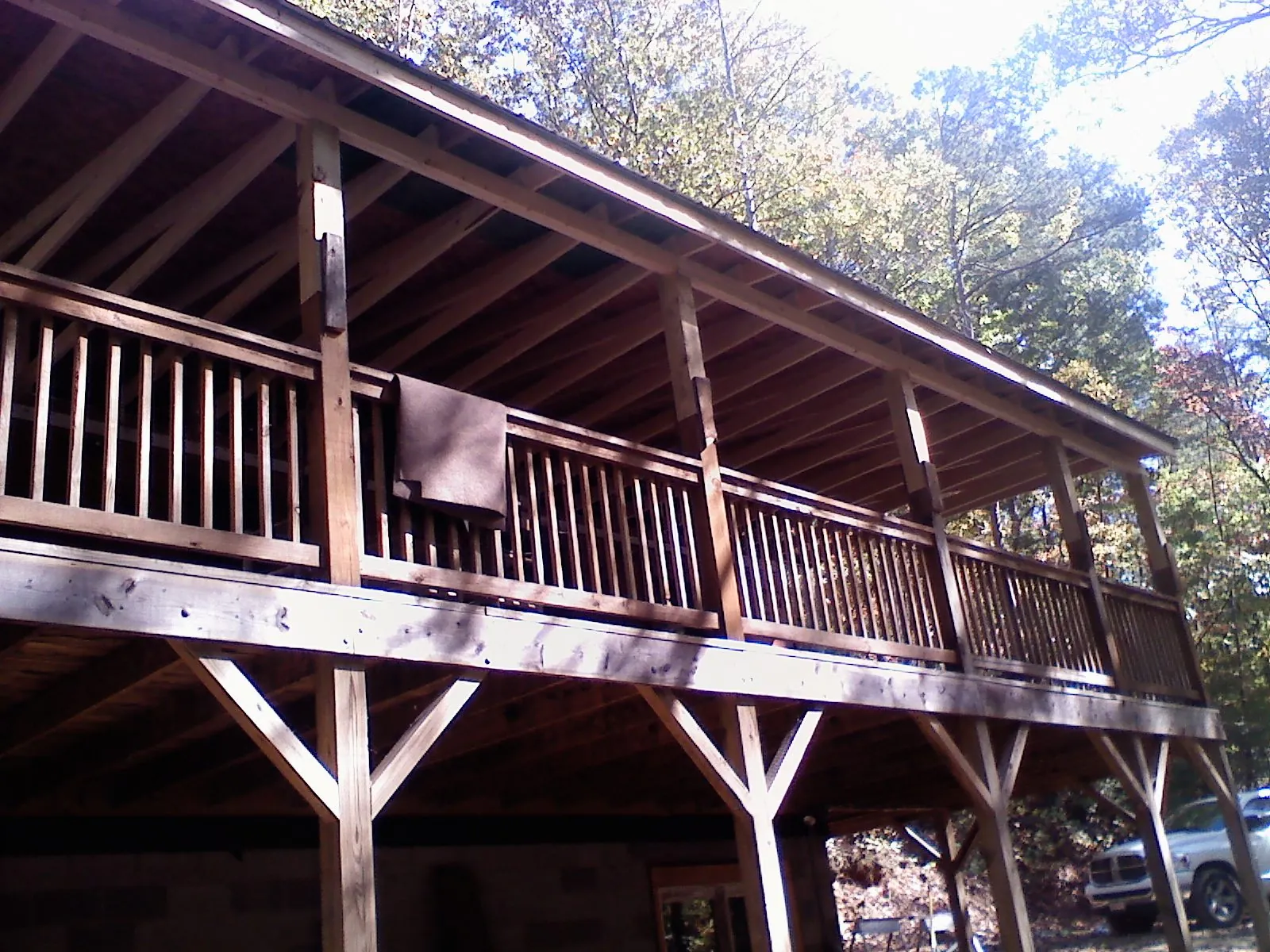 Timber framing under a new elevated porch and deck — Roof Leak Repair in Santa Rosa by Roofing Brothers